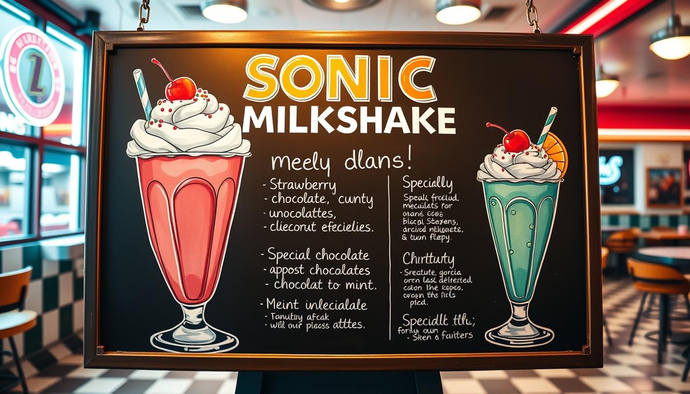 sonic milkshake menu